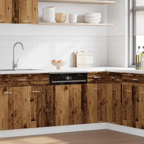 vidaXL Painel máquina lavar louça “Lyon” madeira velha