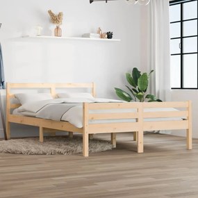 Estrutura de cama sem colchão 140x200 cm madeira maciça
