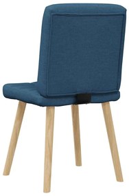Cadeiras de jantar 6 pcs tecido azul