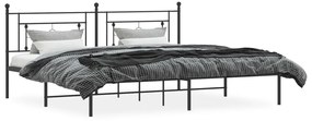 Estrutura de cama com cabeceira 200x200 cm metal preto