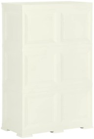 Armário de plástico 79x43x125 cm design de madeira cor baunilha