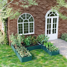 Conjunto de 5 Floreira quadrada de horta em aço, modulares para legumes, plantas, flores, verdes
