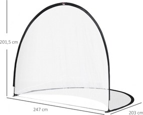 Baliza de futebol com sistema Pop Up, incluindo saco de transporte e estacas de fixação, 247 x 203 x 201,5 cm, preto e branco