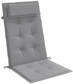 Almofadões p/ cadeira encosto alto 2 pcs tecido oxford cinzento
