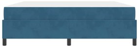 Estrutura da Cama Azul Escuro e Branco 180 x 200 cm Veludo