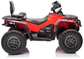 Moto 4 elétrica para crianças 12V Can Am Outlander 4x4 com controlo remoto, rodas Espuma EVA, assento couro Carga até 50Kg Vermelha