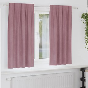 Cortinas Blackout vidaXL com fita superior 2 pcs Veludo Rosa Escuro
