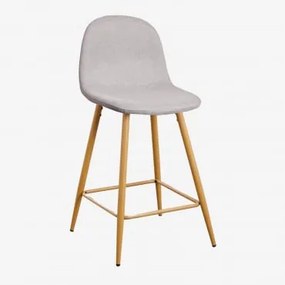 Pacote Com 4 Bancos Altos Glamm Cinza Concreto & ↑65 Cm & Madeira Natural - Sklum