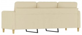 Sofá de 3 lugares tecido 180 cm cor creme