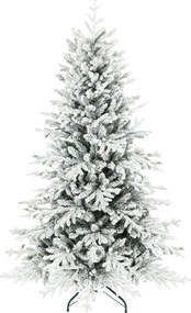 Árvore de Natal artificial com efeito de neve, 180 cm, com 1815 ramos, suporte metálico dobrável, verde