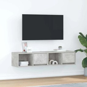 vidaXL Móveis de TV 2pcs 60x31x25,5cm madeira processada cinza cimento