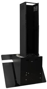 Exaustor de parede 60 cm aço e vidro temperado preto