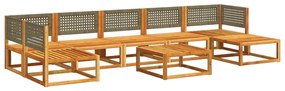 8 pcs conjunto de sofás de jardim com almofadões acácia maciça
