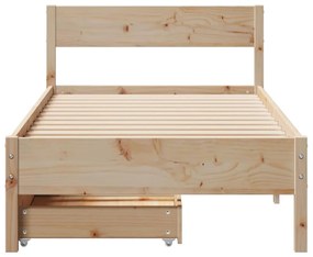 Cama sem colchão 90x200 cm madeira de pinho maciça