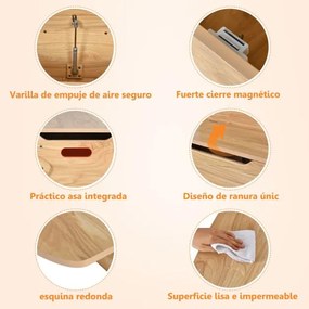 Conjunto de mesa de actividades convertível para crianças 3 em 1 com caixa de arrumação para brinquedos Natural