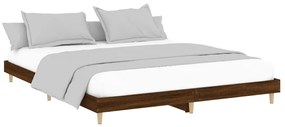 Estrutura cama s/ colchão derivados madeira carvalho castanho