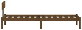 Estrutura de cama solteiro 90x190 cm pinho maciço castanho mel