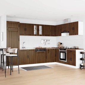vidaXL Armário de Cozinha com porta 2 pcs Castanho 80 x 46 x 81.5 cm