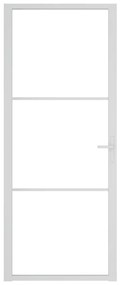 Porta de interior 83x201,5 cm vidro ESG e alumínio branco