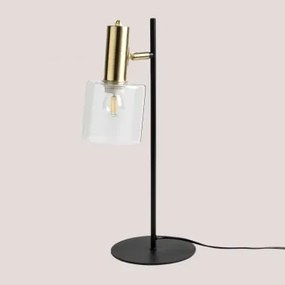 Candeeiro De Mesa Direcionável Em Ferro E Vidro Andaluz Preto - Sklum