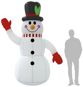 Boneco de neve insuflável com luzes LED 300 cm