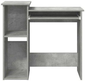 Secretária c/ prateleiras 84x40x78 cm contrap. cinzento cimento