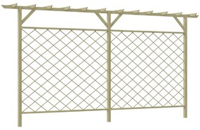 Cerca de treliça para jardim com pérgola no topo madeira