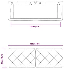 Almofadão de cabeceira 120 cm veludo cinzento-escuro