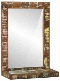Espelho de Casa de Banho 50x22x70 cm Madeira Maciça Reaproveitada