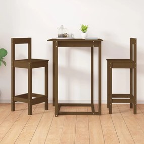 vidaXL Cadeiras de bar 2 pcs 40x41,5x112 cm pinho maciço castanho mel