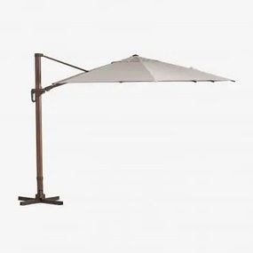 Parasol 290 Cm Em Tecido E Alumínio Cannes Beige Nude - Madeira Escura - Sklum