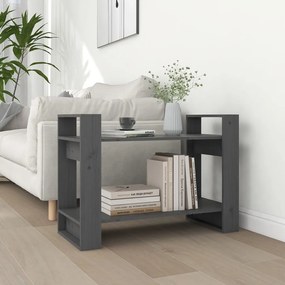 vidaXL Estante/divisória 80x35x56,5 cm pinho maciço cinzento