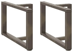 vidaXL Pés para mesa de centro em forma de T, 2 peças, preto, 60x25x(42-43) cm, aço