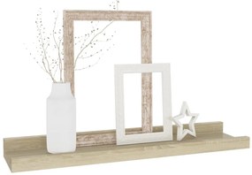 Prateleiras de parede 2 pcs 40x9x3 cm carvalho sonoma