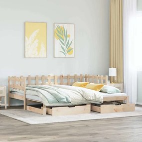 Sofá-cama com gavetão e gavetas sem colchão 80x200 cm