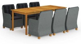 vidaXL 9 pcs conjunto de jantar para jardim cinzento-claro