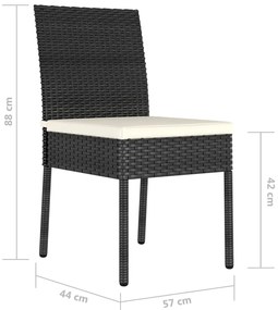 Cadeiras de jantar para jardim 4 pcs vime PE preto