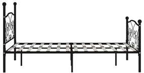 Estrutura de cama com estrado de ripas 160x200 cm metal preto