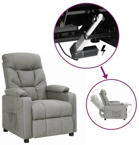 vidaXL Poltrona elevatória tecido cinzento-claro