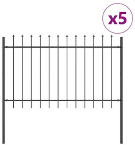Cerca para Jardim Cinzeto 8.5 x 1.2 m Aço revestido a pó