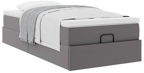 moldura de cama síriaXL otomana com colchão cinza 90x200cm couro falso