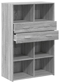 Armário alto 80x42,5x124cm derivados de madeira cinza sonoma