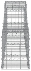 Cestos gabião arqueados 13pcs 300x30x40/60 cm ferro galvanizado