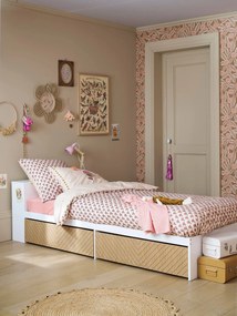 Cama de criança com gavetas + estante branco