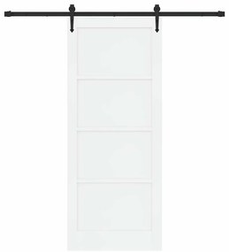 Porta Deslizante vidaXL com Conjunto de Ferragens Brancas 86x211 cm Ma