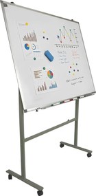 Quadro Branco Cerâmico Riva Office 90x120 cm com Cavalete Móvel e Rodas