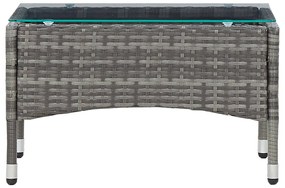Mesa de centro 60x40x36 cm vime PE cinzento