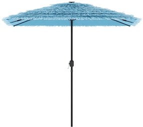 Guarda-sol de jardim com poste de aço 248x248x248 cm azul