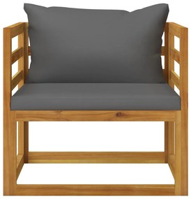6 pcs conjunto lounge de jardim c/ almofadões acácia maciça