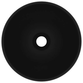 Lavatório WC luxuoso redondo 32,5x14cm cerâmica preto mate